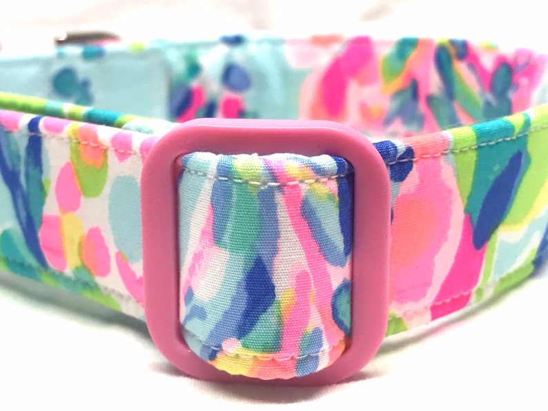 Lilly Pulitzer Dog Collar Catch the Wave Blue Dog Collar Pink Dog Collar for Girl Boy