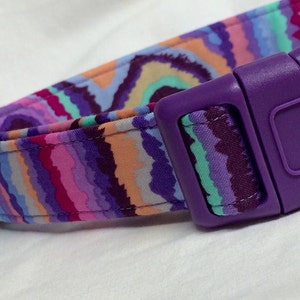 Boho Purple Stripes Dog Collar for Boy, Girl