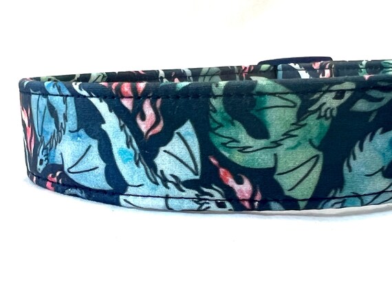 Dragons Dog Collar for Girl Boy - Mythical Blue