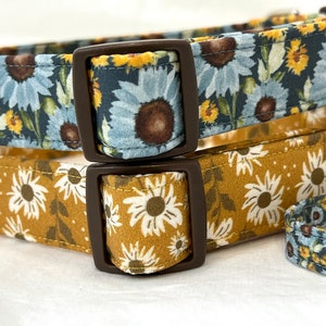 Sunflowers Dog Collar for Boy Girl - Autumn Fall Colors - Xsmall, Small, Medium, Large, XL