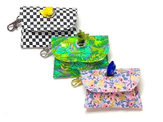 Custom Dog Poop Bag Holder with Clasp - Pick Any Fabric - Pick Your Hardware