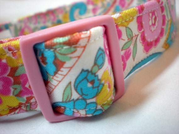 Jennifer Paganelli Dog Collar - Floral Pink Paisley - Dance With Me