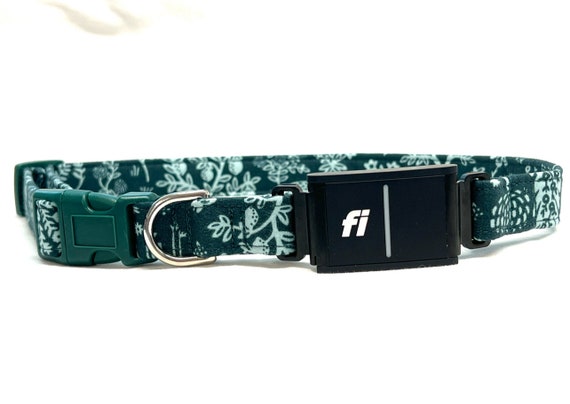 Fi Series 3 Compatible Dog Collar PLASTIC Buckle - 1" or 3/4" Wide Rifle Paper Co. Toile in Green, Blue or Orange