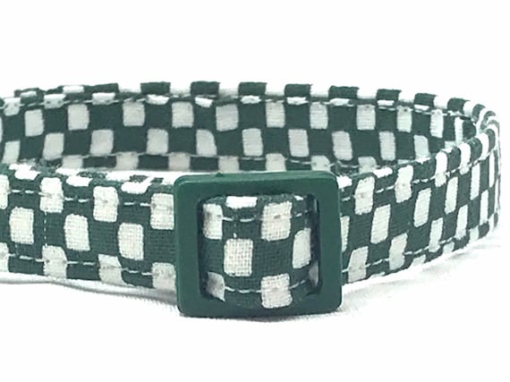 Rifle Paper Co. Cat Collar - Green White Checks - Breakaway