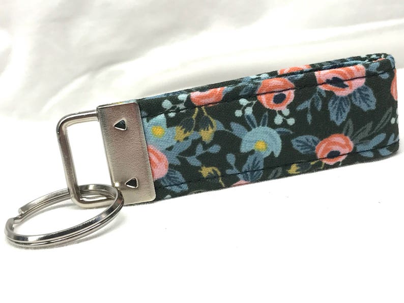 Rifle Paper Co. 3 MINI Key Fob Black and Pink Flowers image 4