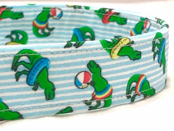Gift for Dog - Summer Beach Dog Collar for Boy Girl - Dinosaurs with Balls, Pool Floats