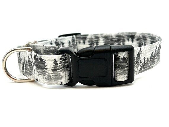 Buckle Martingale Dog Collar - Trees in Woodland Forest