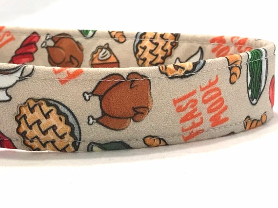 Thanksgiving Dinner Dog Collar for Boy Girl - Turkey - Gravy - Pie - Green Beans