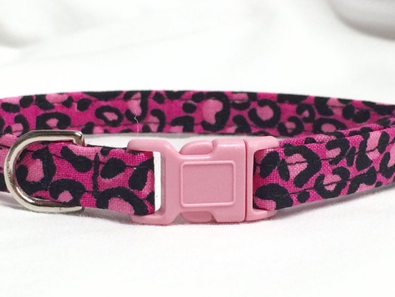 Cat Collar for Girl - Breakaway- Hot Pink Leopard