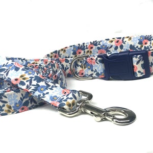 Dog Collar Leash Set for Girl Boy- Rifle Paper Co - Le Fleurs
