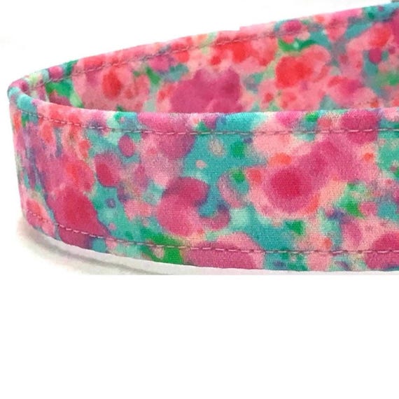 Summer Beach Dog Collar for Boy Girl - Summer  Pink Watercolor