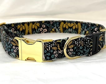 Rifle Paper Co. Breakaway Dog Collar – Teal Floral Safety Collar