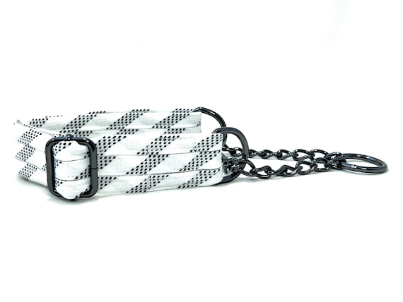 HOCKEY LACES Chain Martingale Dog Collar