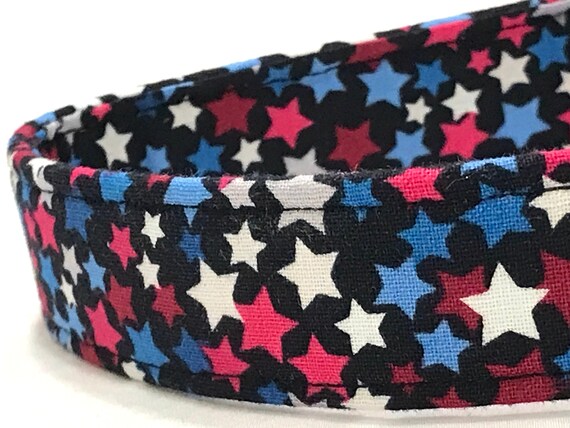 Patriotic Dog Collar - Red White and Blue Stars