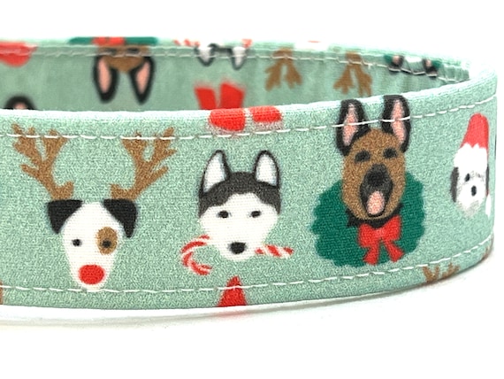 Christmas Dog Collar for Boy Girl -  Pups in Holiday Hats, Antlers, Bow Ties