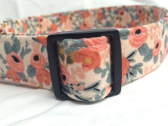 Rifle Paper Co Dog Collar for Girl - Le Fleurs Rosa Flora Peach