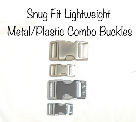 Snug Fit Dog Collar Buckle – Lightweight Metal/Plastic Combo, 1" or 5/8"