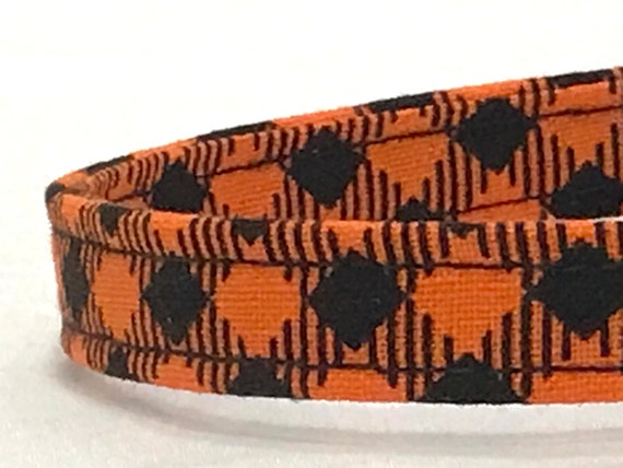 Halloween Cat Collar for Boy, Girl - Breakaway -  Orange Black Plaid