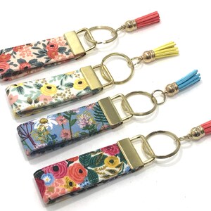 Rifle Paper Co. MINI Key Fobs with Tassels Floral Fabric image 2