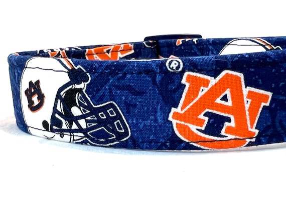 Auburn University Football Dog Collar for Boy, Girl - Orange and Navy