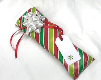 ADD-ON: Wrap My Gift With Red and Green Stripes Christmas Wrapping Paper