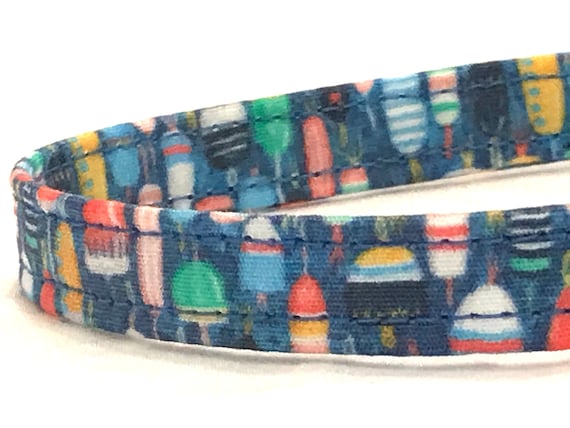 Summer Beach Cat Collar for Boy - Colorful Nautical Buoys - Breakaway