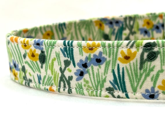 Rifle Paper Co. Dog Collar - Breezy Meadow Flowers - Green