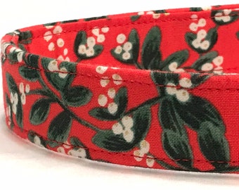 Rifle Paper Co - Christmas Dog Collar For Boy, Girl - Holly Mistletoe