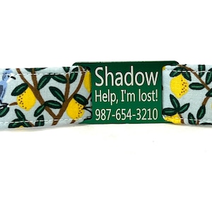 Rifle Paper Co Dog Collar - Personalized with Slide On ID Tag - Lemon Trees