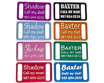 Personalized Dog Collar ID Tag - PREMIUM FONT - Slide-On Colored Metal Tag -  3/8" 5/8" 3/4" 1"