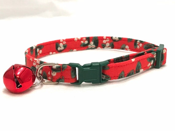 Rifle Paper Co- Christmas Cat Collar for Boy Girl - Holly Mistletoe