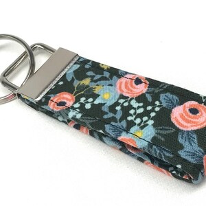 Rifle Paper Co. 3 MINI Key Fob Black and Pink Flowers image 6