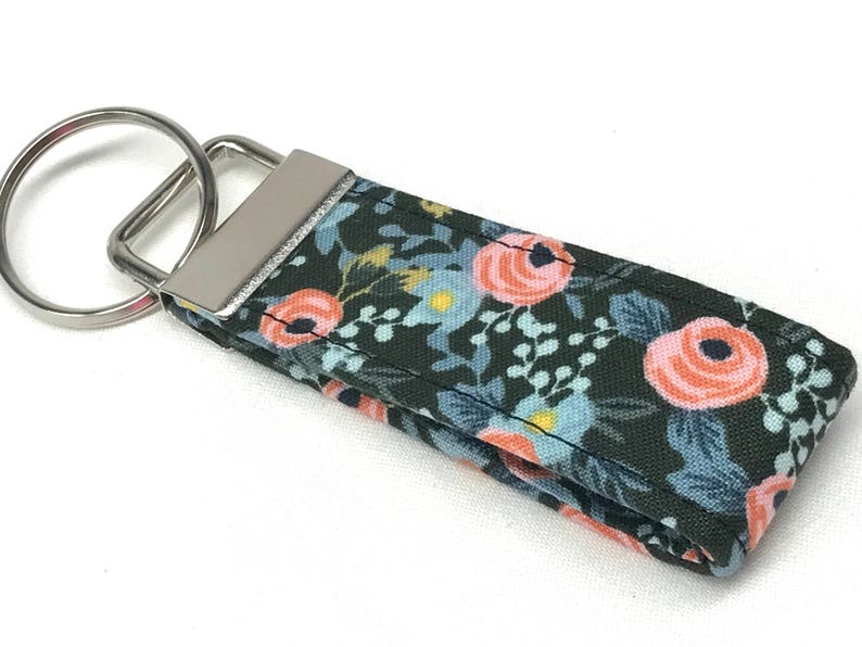 Rifle Paper Co. 3 MINI Key Fob Black and Pink Flowers image 6