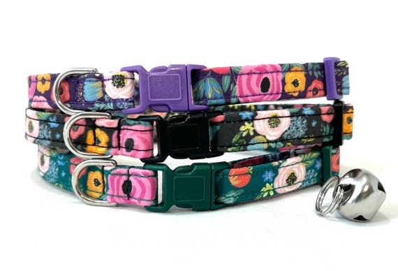 Breakaway Cat Collar with Bell - Retro Flowers