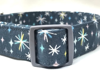 Galaxy Dog Collar for Boy, Girl - Retro Cosmic Stars