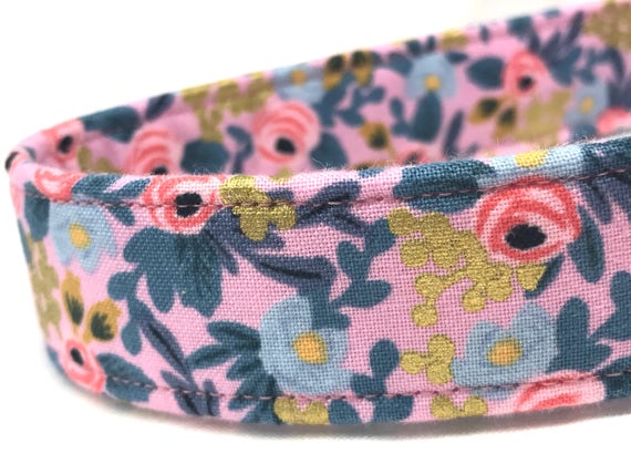 Rifle Paper Co. Dog Collar - Pink Metallic Gold