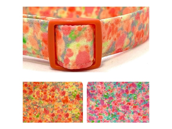 Summer Beach Dog Collar for Boy Girl - Summer Orange Watercolor