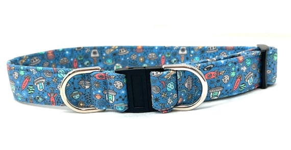 BREAKAWAY Dog Collar for Boy, Girl - Outer Space Aliens, Spaceships - Safety