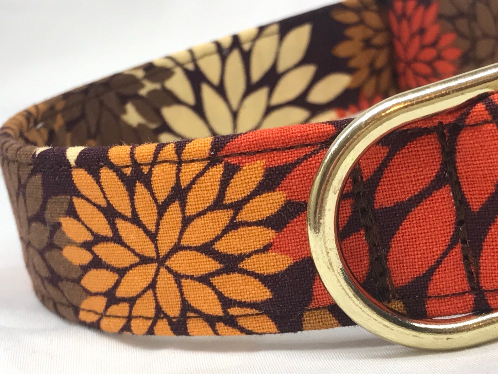 Fall Dog Collar for Boy Girl Autumn Flowers Burnt Orange Etsy