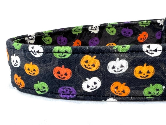 Halloween Dog Collar - Cute Colorful Mini Pumpkins, Jack-O-Lanterns