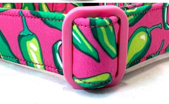 Dog Collar for Girl Boy - Hot Chili Peppers - Pink, Red