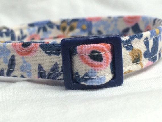 Rifle Paper Co. Cat Collar - Les Fleurs Rosa Periwinkle - Breakaway