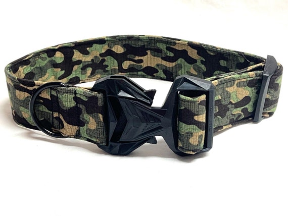 COBRA Triple Lock Buckle Dog Collar 1.75" Wide - Classic Digital Camoflage- Safety