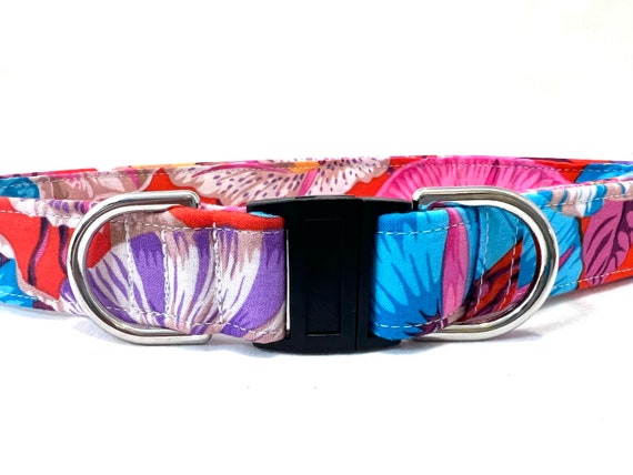 BREAKAWAY Dog Collar for Boy, Girl - Exotic Tropical Flower Garden- Safety