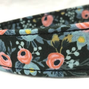 Rifle Paper Co. Dog Collar  - Black and Pink Retro Flowers