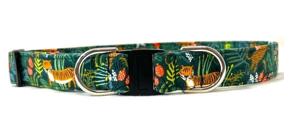 Rifle Paper Co. BREAKAWAY Dog Collar for Boy, Girl - Safety - Jungle Prints - Red, Green, White