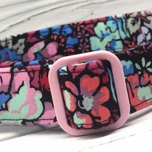 Fall Dog Collar for Girl- Pink Black Floral