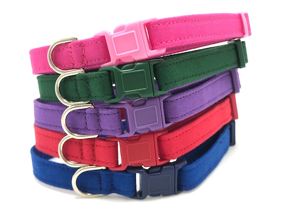 Solid Color Cat Collar for Girl Boy - Breakaway Buckle