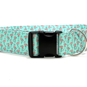 Big Dog 1.5"or 2" Inch Wide Collar - Pink Flamingoes