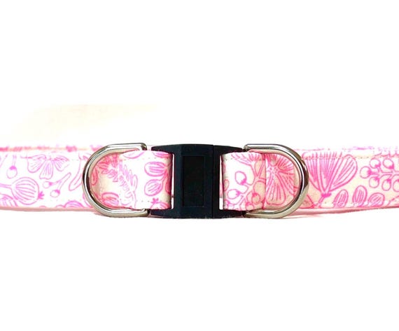 Rifle Paper Co BREAKAWAY Safety Dog Collar for Girl - Summer Neon Pink